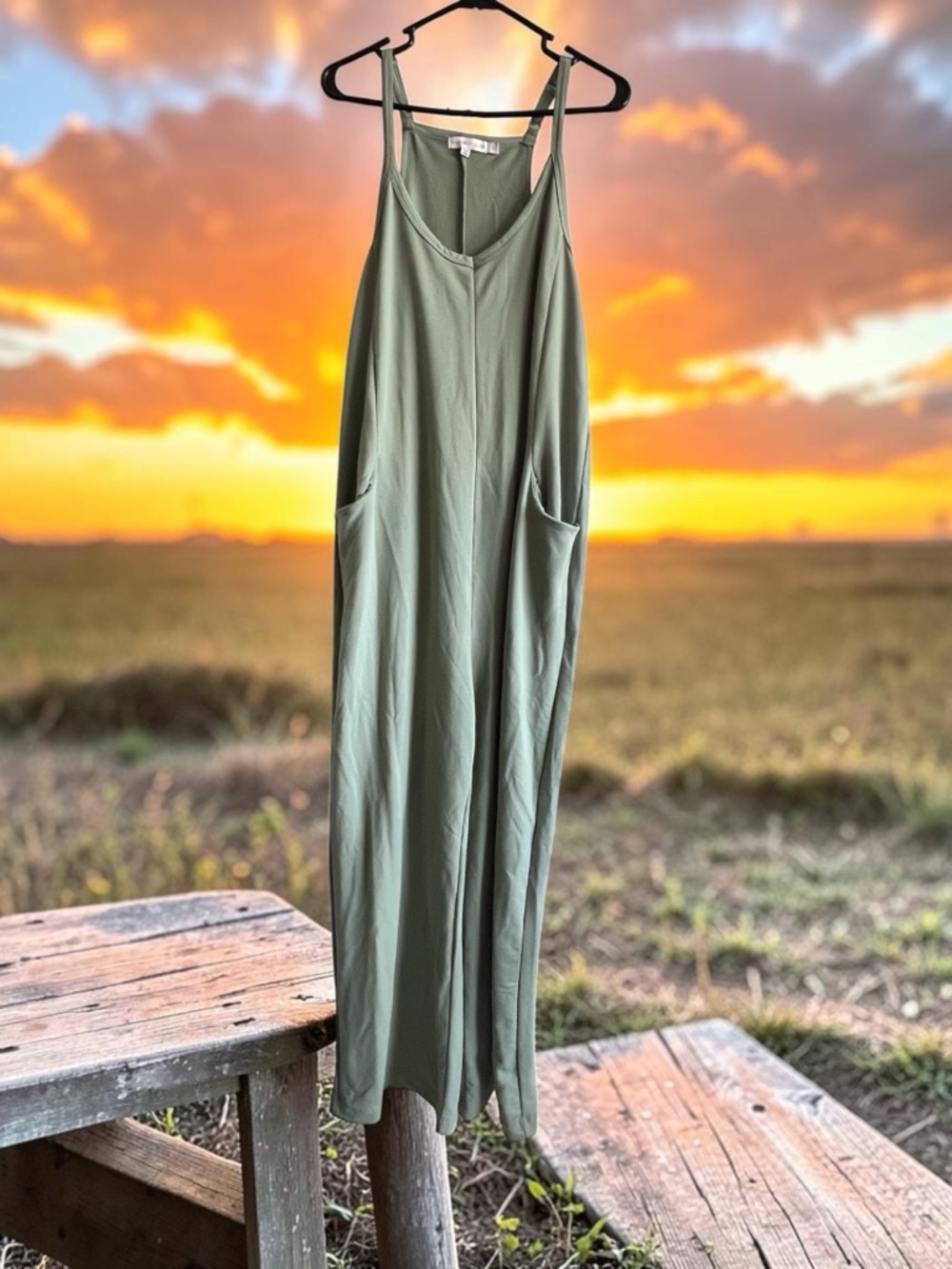 Sincerely Jules Olive Green Maxi Pinafore Jumper